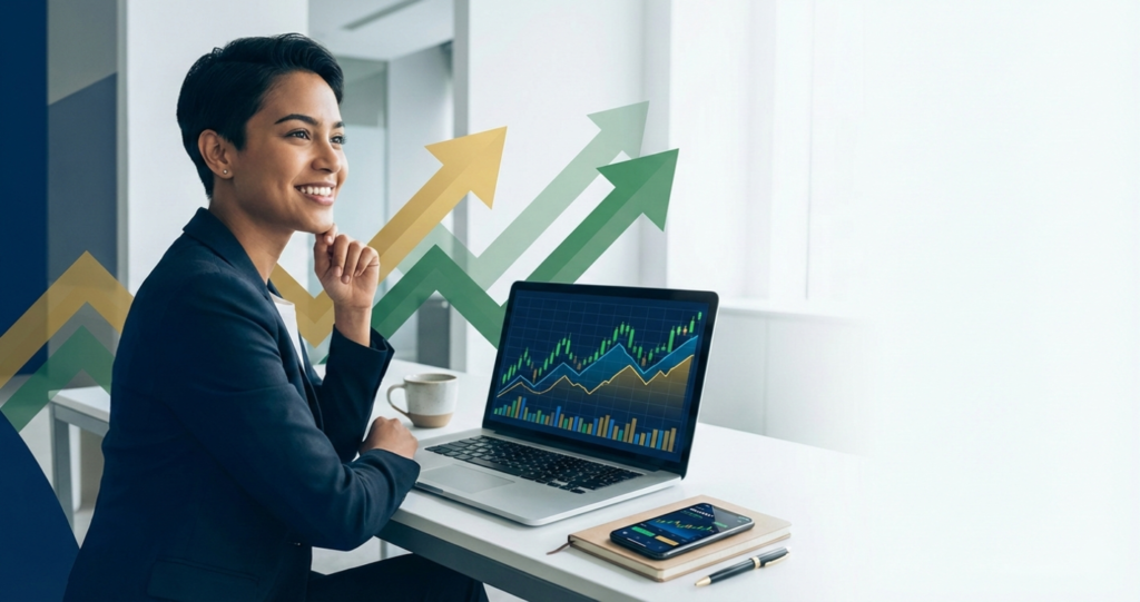 Diversified investment portfolio pie chart showing proper asset allocation for investing in stock market safely