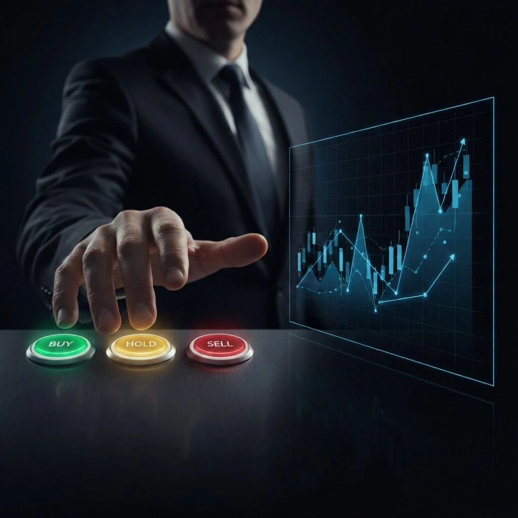 Tesla TSLA stock analysis chart showing buy sell hold decision with price trends and market sentiment indicators