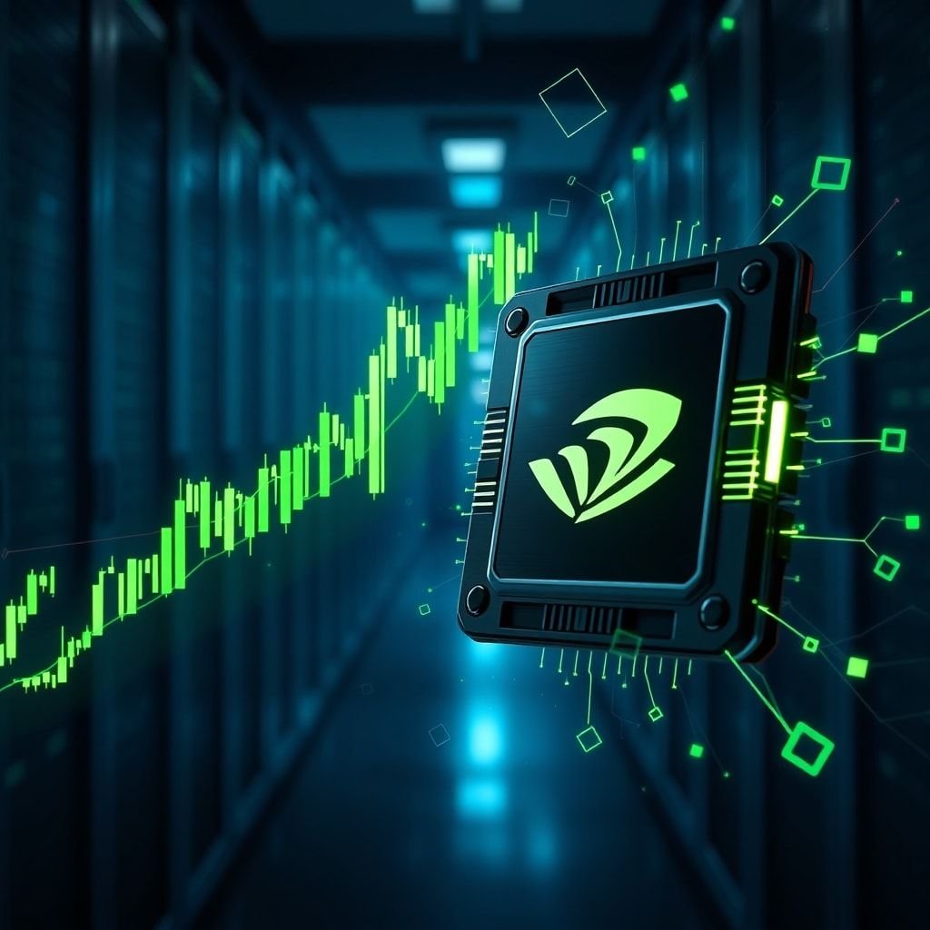 NVDA stock price chart analysis with NVIDIA GPU chip, technical indicators, and support resistance levels for 2026 forecast.