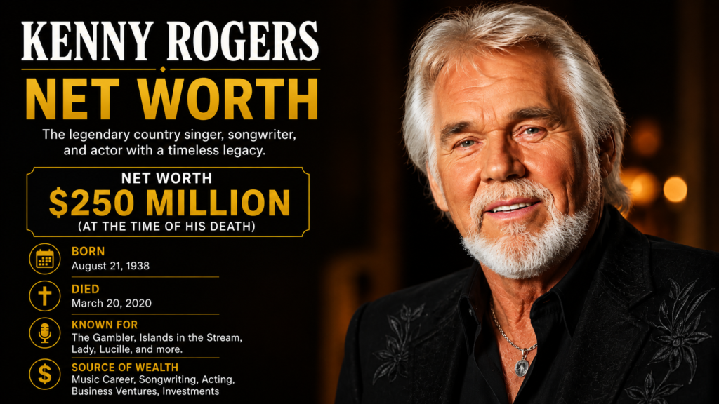 Kenny Rogers Net Worth 2026: $250M Fortune, Estate & Family Legacy